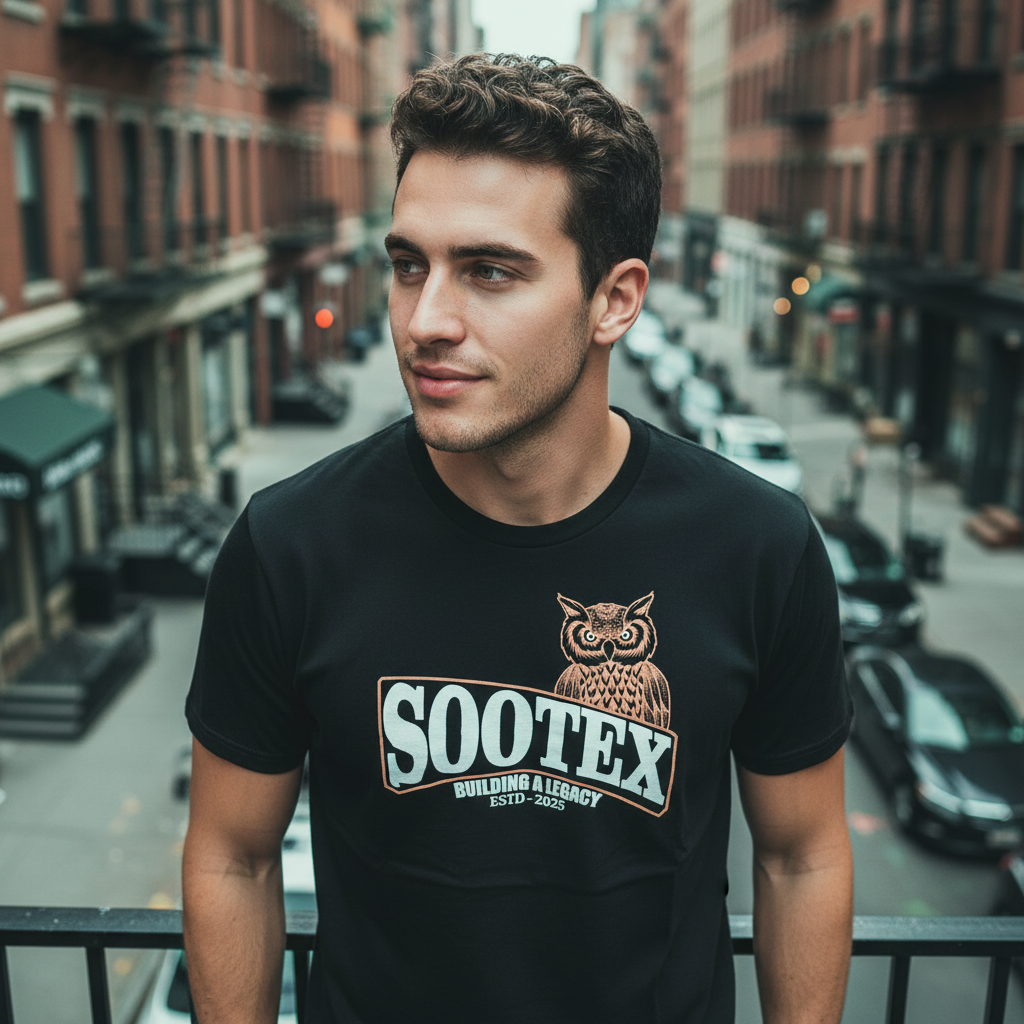 SOOTEX “Legacy Owl” Graphic  Oversized Puff T-Shirt